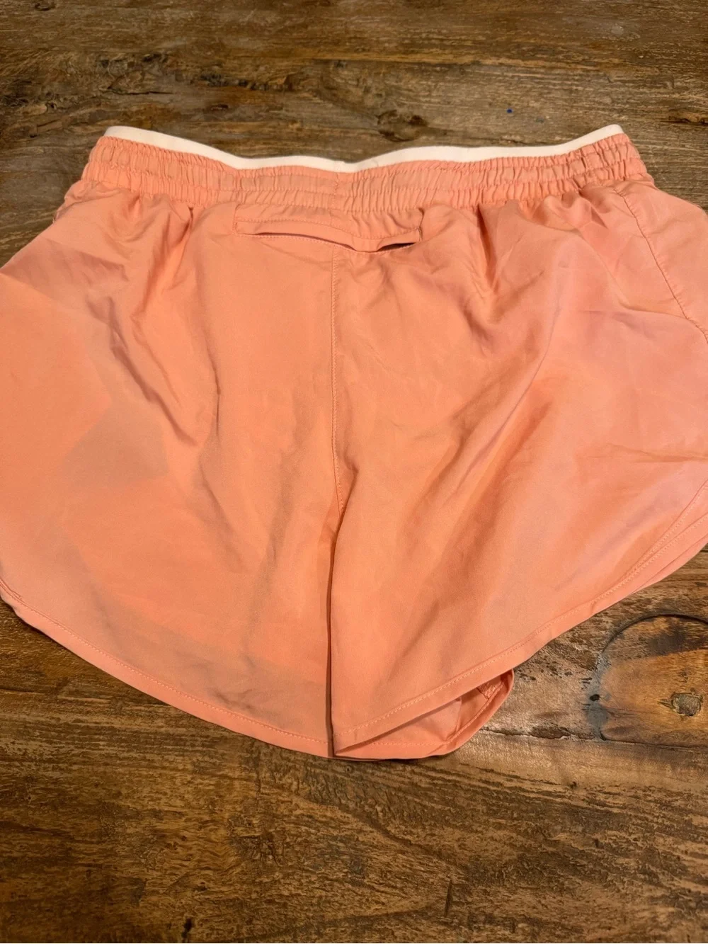 Nike Women's Tempo LX 3” Short Peach Athletic Shorts with Silver Swoosh